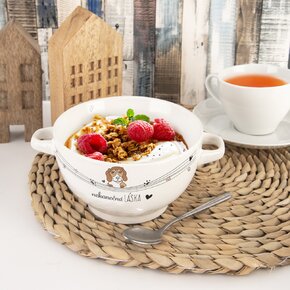 Miska NEKONEČNÁ LÁSKA pes s uchami pr. 14 cm