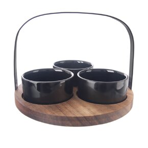 Servírovacie misky s táckou BLACK set