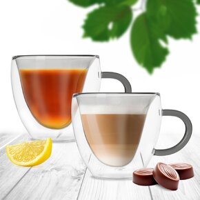 Dvojstenný hrnček DOUBLE srdce 0,33 l 2 ks