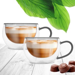 Dvojstenný hrnček DOUBLE cappuccino 0,33 l 2 ks