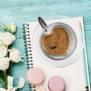 Dvojstenný hrnček s podšálkou DOUBLE srdce 0,2 l 2 ks