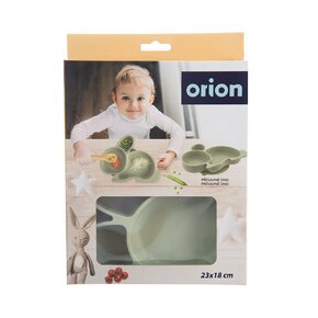 Delený detský tanier zajačik 23x18 cm