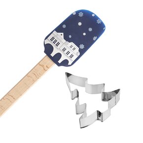 Darčeková stierka s vykrajovačkou DOMKY modrá