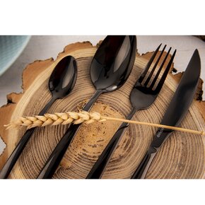 Jedálenské príbory BLACK Luxure 24 dielov