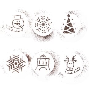 Zdobiace šablóny na kávu Vianoce set 6 ks