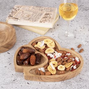 Servírovacia tácka delená MANGO srdce 23x20 cm