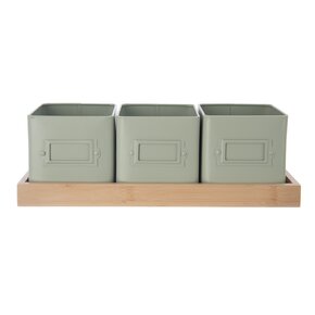 Kvetináč bylinky GREENISH 11,5x11,5 cm 3 ks+podtácok