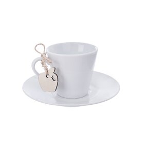 Hrnček s podšálkou 0,09l + visačka jabĺčko