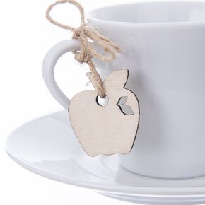 Hrnček s podšálkou 0,09l + visačka jabĺčko