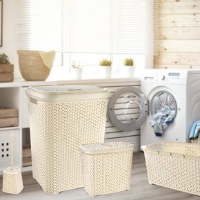 Bielizňový kôš s vekom RATAN Hobby