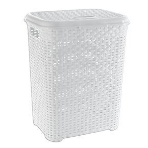 Bielizňový kôš s vekom RATAN white