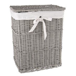 Bielizňový kôš s vekom šedý