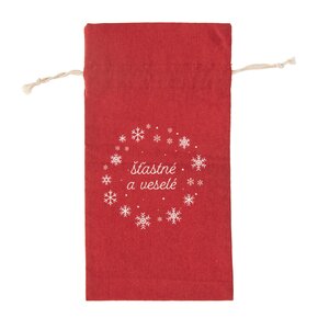 Zaťahovacie vrecko na víno Vianoce 31x14,5cm