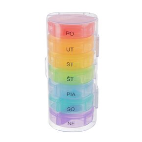 Organizér na lieky týždenný 2 sekcie s obalom