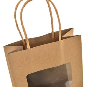 Darčeková taška s priehľadom NATURE 14x7x18 cm 