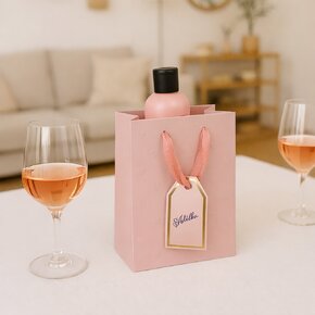 Darčeková taška vytlačované srdiečka 18x10x23 cm