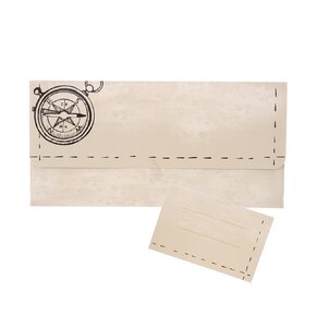 Papierová obálka kompas s vloženou kartičkou